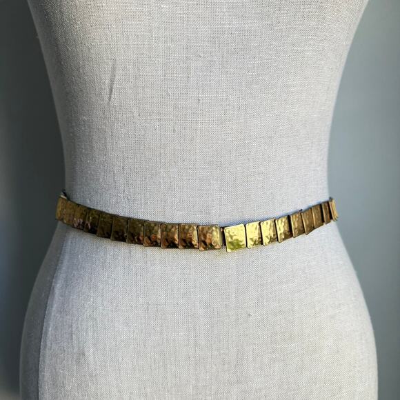 Vintage Gold Tone Stretch Belt Small Adjustable Metal Mesh Accent - Picture 8 of 9